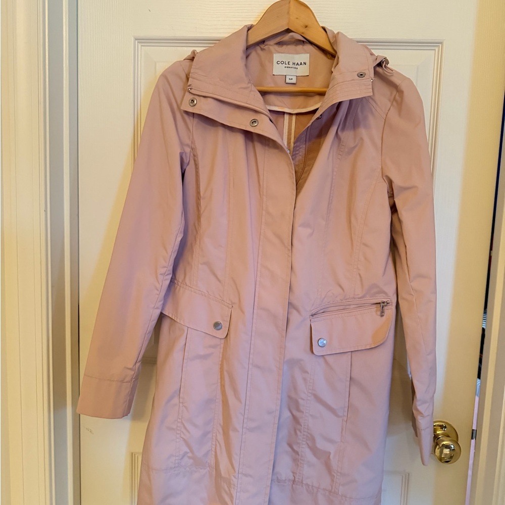 Cole Haan Women's Light Pink Rain Coat
